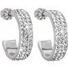 Evolution Group Strieborné náušnice polkruhy 31119.1 krystal