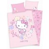HERDING Obliečky do postieľky Hello Kitty kvety Bio Bavlna Bio Bavlna, 100/135, 40/60 cm