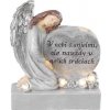 Dekorácia MagicHome, Anjel so srdcom, polyresin, solar, na hrob, 17,5x9,5x20 cm