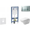 Geberit Duofix - Set predstenovej inštalácie, klozetu D-Code a dosky softclose, tlačidlo Sigma30, matný chróm/chróm SANI11CP2106