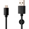Dátový a nabíjací kábel FIXED s konektormi USB/USB-C, USB 2.0, 1 meter, čierny