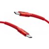 MobilNET KAB-0246-TYP-TYPEC Dátový a nabíjací pletený USB-CUSB-C, 3A, 60W, 1m, červený