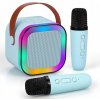 Extralink Kids Mini Karaoke LED Speaker 2x Mic Modrý | Karaoke set | reproduktor, 2x mikrofón, Bluetooth, AUX, slot na SD kartu, RGB osvetlenie