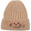 Detská zimná čiapka Bear, Baby Nellys - cappuccino, veľ. 48-54 cm Baby Nellys