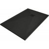 Mexen Stone+ obdĺžniková kompozitová sprchová vanička 120 x 90 cm, čierna, čierny kryt - 44709012-B