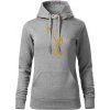 Volejbal zlatá - Mikina dámská Cape s kapucí - XL ( Tmavosivý melír )
