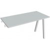 HOBIS Pracovný stôl UNI A, k pozdĺ. reťazeniu, 120x75,5x60 cm, sivá/biela