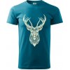 Jeleň kresba - Klasické pánske tričko vyššej gramáže - S ( Tmavý tyrkys )