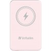Verbatim, power banka s bezdrôtovým nabíjaním, 5V, nabíjanie telefónu, 32243, 5 000mAh, magnetické pripevnenie, ružová