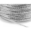 Točená šnúra Ø1,5 mm s kovovým vláknom - 30 m strieborná