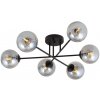 EMIBIG | Luster na tyči ROMA 6xE14/10W/230V čierna/dymová | EB0165