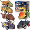 AUTÍČKA DINOSAURY RYCHLE AUTÁ T-REX S NAPÁJACÍM POHONOM SADA 6 KS
