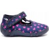 Renbut modré detské papučky JULA GRANÁT SRDCE 13-105