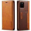 LC.IMEEKE Retro Style Knižkový Obal iPhone 11 Pro 5.8 inch hnedý