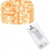 SPRINGOS LED reťaz Nano - 2m, 20LED, 2xAA, teplá biela