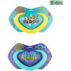 Canpol babies Set symetrických silikónových cumlíkov Light touch 0-6m NEON LOVE - modrý