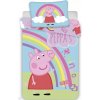 Posteľné obliečky Peppa Pig s dúhou - do postieľky
