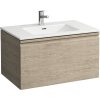 LAUFEN Pro S závesná skrinka s umývadlom s otvorom/s prepadom, 1 zásuvka + 1 vnútorná zásuvka, 800 x 500 x 455 mm, svetlý dub, H8609644791041
