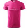 Jesus Saved My Life kríž ekg - Klasické pánske tričko vyššej gramáže - XL ( Purpurová )