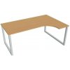Hobis Pracovný stôl UNI O, ergo, ľavý, 180x75,5x120 cm, buk/sivá