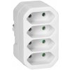 Biely euro rozdeľovač 4x2P, balenie 20 ks