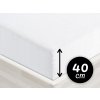 Froté napínacie prestieradlo na extra vysoký matrac FR-031 Biele 200 x 200 - výška 40 cm