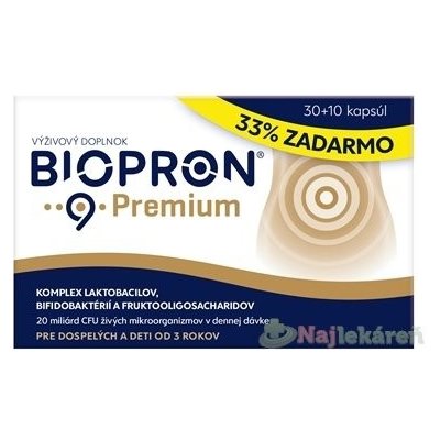 BIOPRON 9 Premium na zachovanie správnej črevnej flóry, 30+10cps