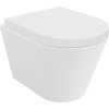 Mexen Rico, závesná WC misa 490x360x370 mm, Rimless Tornádo + WC sedadlo z duroplastu, biela lesklá, 30720200T