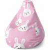 Sablio Sedací vak Pear Králičky 140 x 100 x 25 cm