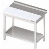 Přístěnný stůl s polyetylenovou deskou a policí 800x600x850 mm | STALGAST, 980596080 inox