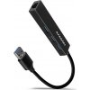 AXAGON HMA-GL3A, USB 3.rozbočovač 2. generácie, porty 3x USB-A + Gigabit Ethernet, kov, kábel USB-A 20 cm
