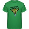 Premium Tričko - Dizajn - Zombie Pes - Čistá zelená - M - Pánske