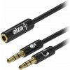 AlzaPower 2x 3.5mm Jack (M) to 3.5mm Jack 4P-TRRS (F) 0.15m čierny APW-ADCBA4JF23JM0015B