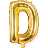 PartyDeco Fóliový balón Mini - Písmeno D 35cm zlatý