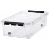 Úložný box, plastový, 31 l, čierne úchytky a kolieska, SMARTSTORE Classic 35, priehľadný