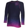 Wamu detské funkčné tričko s dlhým rukávom Mozaika fialová/tmavá