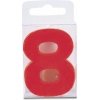 Stadter Svíčka ve tvaru číslice 8 mini červená