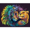 Diamondi Diamantové maľovanie - LEV A LEVICA VO FARBÁCH Rámovanie: vypnuté plátno na rám, Rozmer: 40x50 cm