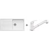 Blanco SET 12-B 24 drez silgranit ZIA XL 6 S 100x50 cm Biely+batéria Daras-S Biela 517571+517735
