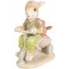 Clayre & Eef Dekorácia socha králiky na kolobežke - 11*6*12 cm - Clayre & Eef