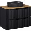 Súprava skrinka Comad Nova Black NOVA BLACK D2 82-80-2S, umývadlo Comad Beyond 5 BEYOND 5 BLACK ( E-6564 ), NOVA OAK A 89-80