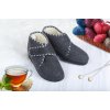 Wooline Dámske papuče so suchým zipsom, šedý lem Veľkosť: 38