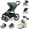 Set 7v1 Thule Urban Glide 4-wheel Mid blue 2024 + pláštenka + ochranná sieť + madlo+korbička Soft beige+pláštenka+ochranná sieť