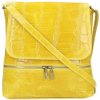Mondo Italia Kožená kabelka na rameno 573 žltá Made in Italy Žltá