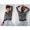 Fashionweek Pletený luxusný dámsky sveter s výstrihom V ZEBRA Farba: Čierna, Veľkosť: Universal