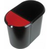 Kôš plastový na separovaný odpad Helit čierny/červená vložka