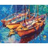 ZUTY Maľovanie podľa čísel LODIČKY NA VODE Rámovanie bez rámu a bez vypnutia plátna Rozmer 80 x 100 cm