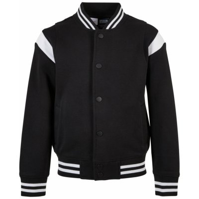 Urban Classics Detská bunda Girls Inset College Sweat jacket Black/White