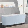 VILLEROY & BOCH Finion voľne stojaca vaňa z materiálu Quaryl (bez spoja medzi panelom a vaňou), odtok v strede, 1700 x 700 x 633 mm, s prítokom, lišta Design, Colour on Demand, Chrome, Stone White, UB