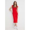 Šaty Tommy Hilfiger červená farba,midi,priliehavá,WW0WW41273 XS